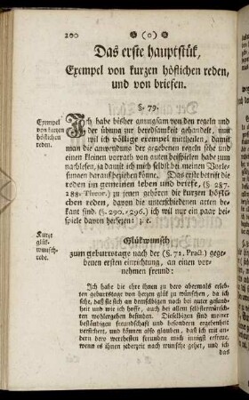Das erste hauptstük, Exempel von kurzen höflichen reden, und von briefen.