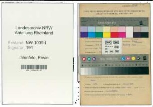 Entnazifizierung Erwin Ihlenfeld , geb. 31.07.1908 (Angestellter)