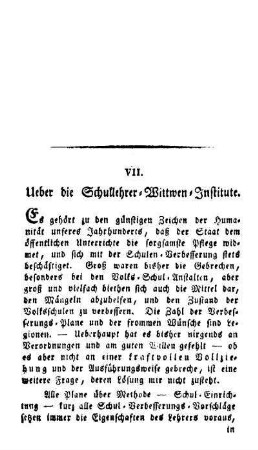 Ueber die Schullehrer-Wittwen-Institute