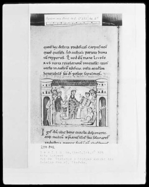 Leben des heiligen Liudger — Liudger erhebt die Gebeine des heiligen Liafwin, Folio 6verso