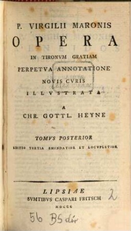 P. Virgilii Maronis Opera : In Tironvm Gratiam Perpetva Annotatione. 2