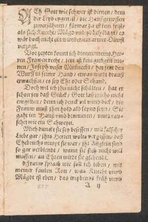 ACh Gott wie schwer ist dienen/ dem || der Leyb eygen ist/