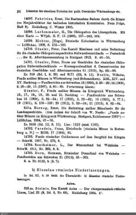 b) Einzelne römische Niederlassungen