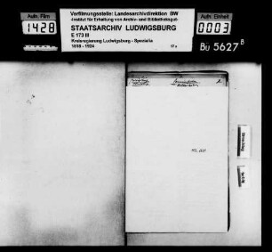Kommunsachen: Stiftungswesen (Bausachen), Oberamt Ludwigsburg