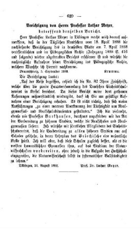 Berichtigung , betreffend denselben Bericht