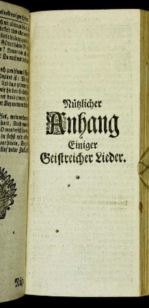 Nützlicher Anhang Einiger Geistreicher Lieder