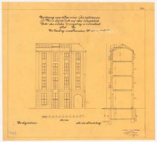 Kunsthandlung Eduard Schulte, Berlin: Rückansicht, Schnitt 1:100