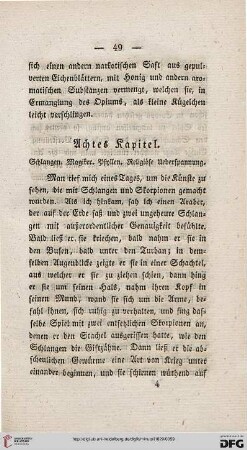 Achtes Kapitel: Schlangen. Magister. Pfyllen. Religiöse Ueberspannung