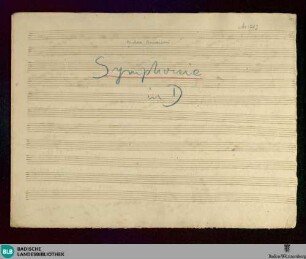 Symphonies - Don Mus.Ms. 1792 : D