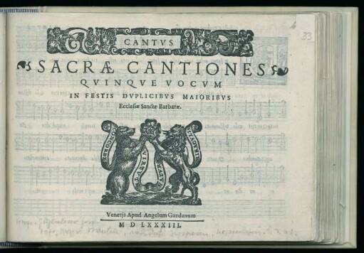 Guglielmo Gonzaga: Sacrae Cantiones quinque vocum ... Cantus
