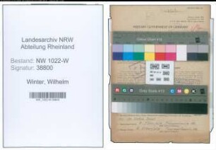 Entnazifizierung Wilhelm Winter , geb. 25.11.1909 (Arbeiter)