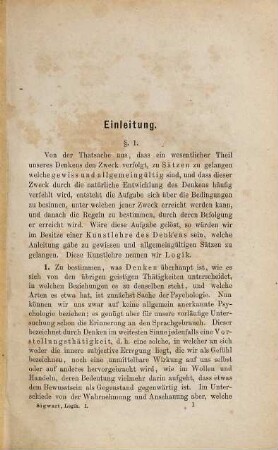 Logik, 1. Die Lehre vom Urtheil, vom Begriff und vom Schluss