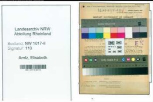 Entnazifizierung Elisabeth Arntz , geb. 24.06.1890 (Kommanditistin)