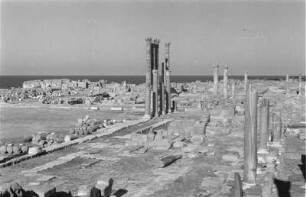 Römischen Ruinen von Sabratha : Blick über die Überreste der römischen Stadt Sabratha