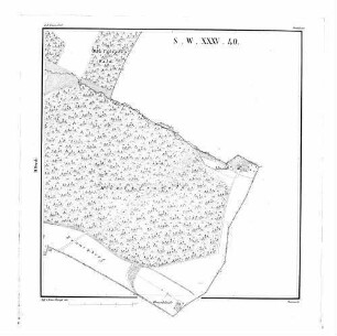 Kartenblatt SW XXXV XXXVI 40 Stand 1837 (Multiblatt 1:5000)