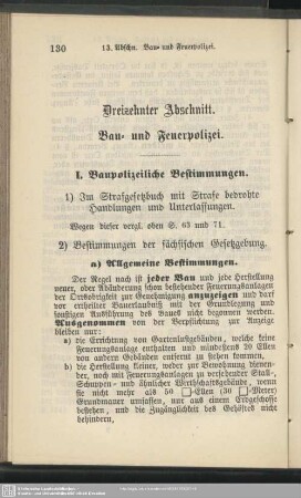 Dreizehnter Abschnitt. Bau- und Feuerpolizei