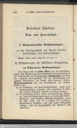 Dreizehnter Abschnitt. Bau- und Feuerpolizei