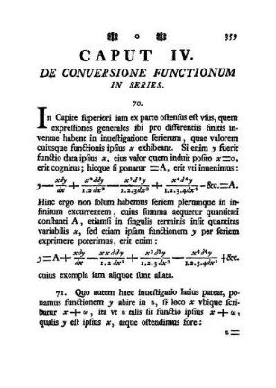 Caput IV. De Conuersione Functionum In Series.