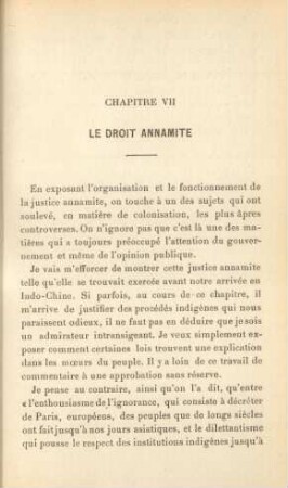 Chapitre VII. Le droit annamite