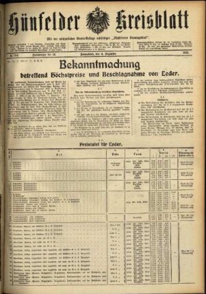 Ausgabe vom Samstag, den 04. Dezember 1915.