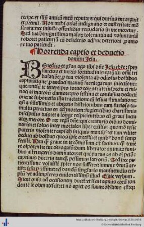 Horrenda catio et deductio domini Jesu.