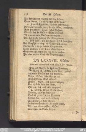 Der LXXXVIII. Psalm.