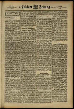 Dritte Ausgabe vom Samstag, den 03. August 1912.