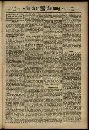 Dritte Ausgabe vom Samstag, den 03. August 1912.