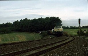Öhringen Lok 215 051 Güterzug Einfahrsignal