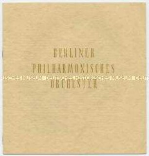Programm des Berliner Philharmonischen Orchesters