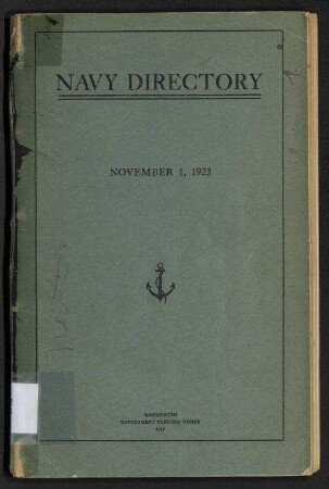Navy Directory - Officers of the United States Navy and Marine Corps, November 1, 1923.