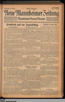 Neue Mannheimer Zeitung : NMZ : Mannheimer Neues Tageblatt, Abend-Ausgabe