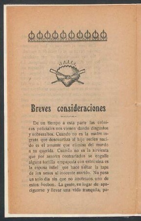 Breves consideraciones