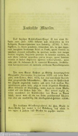 Lausitzische Miscellen