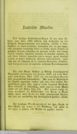 Lausitzische Miscellen