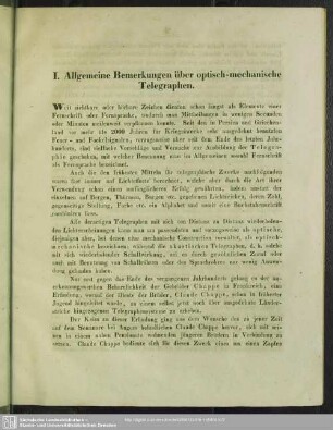 Die optisch-mechanische und electro-magnetische Telegraphie