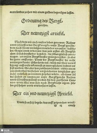 Ordenung des Bergkgerichts