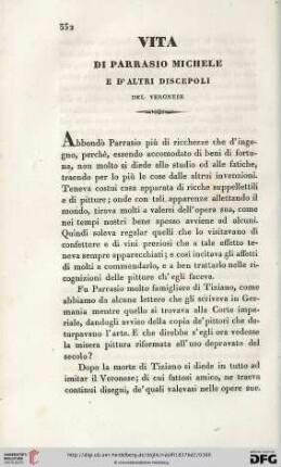Vita di Parrasio Michele e d'altri discepoli del Veronese