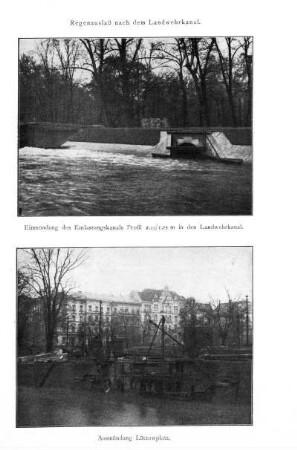 Regenauslaß nach dem Landwehrkanal. Einmündung des Entlastungskanals ... Ausmündung Lützowplatz