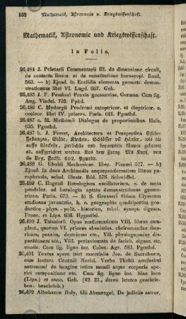 Mathematik, Astronomie und Kriegswissenschaft.