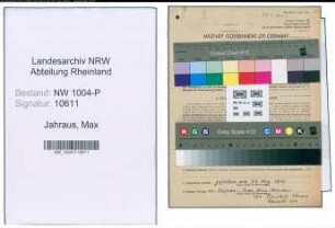 Entnazifizierung Max Jahraus , geb. 22.07.1907 (Zollinspektor)