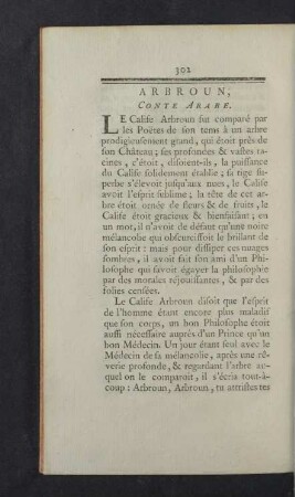 Arbroun, Conte Arabe.