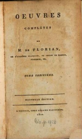 Oeuvres complètes de M. de Florian. 13