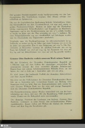 Genosse Otto Buchwitz verlieh unserem Werk seinen Namen