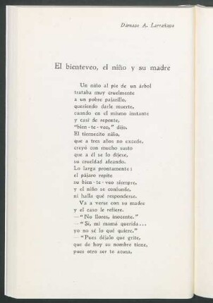 El bienteveo, el niño a su madre