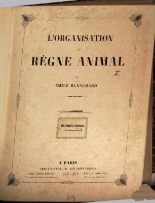 L'organisation du règne animal, II
