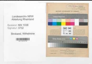 Entnazifizierung Wilhelmine Stroband , geb. 29.08.1912 (Stenotypistin)