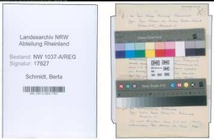 Entnazifizierung Berta Schmidt , geb. 00.00.0000 ()