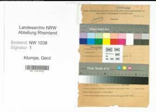 Entnazifizierung Gerd Klumpe , geb. 23.09.1905 (Schauspieler)