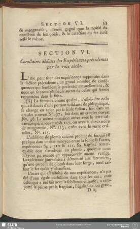 Section VI. Corollaires déduits des Expériences précédentes par la voie sèche
